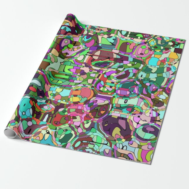 Colorful mosaic wrapping paper (Unrolled)