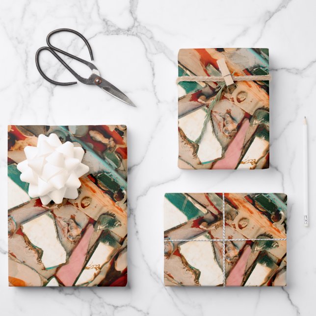 Colorful Mosaic Wrapping Paper Sheets (Front)