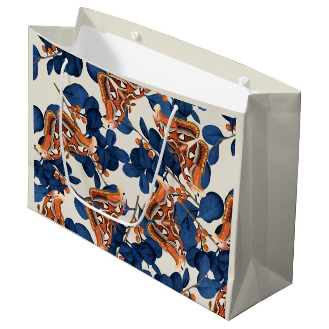 Colorful Moth Butterfly Pattern  Large Gift Bag (Front Angled)