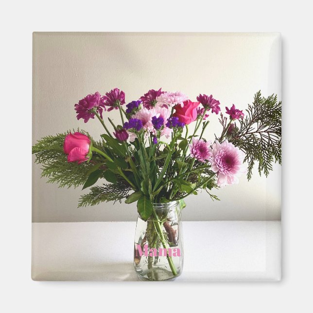 Colorful Mother’s Day Mama Bouquet+ Custom Option Magnet (Front)