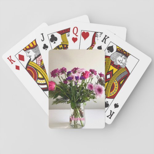 Colorful Motherâs Day Mama Bouquet Custom Option Playing Cards