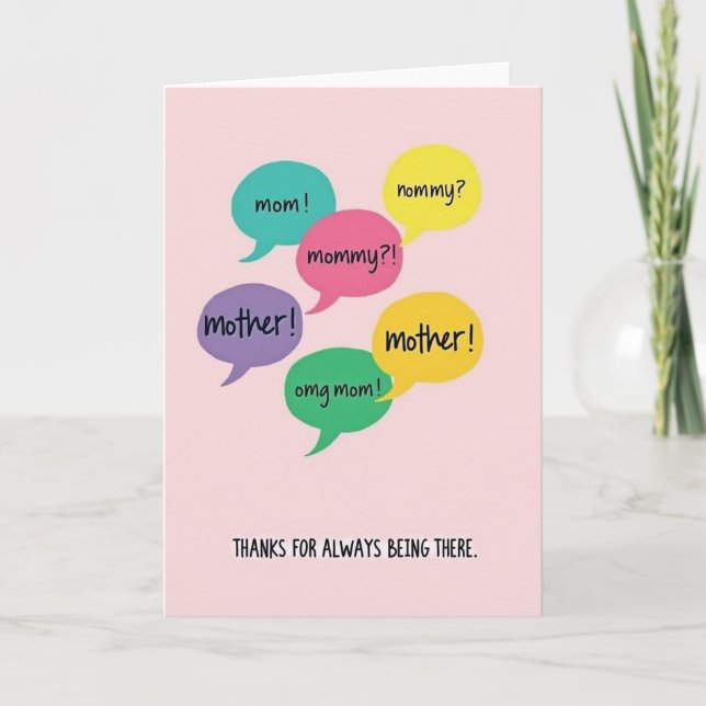 Colorful Mother Thanks Card (Front)