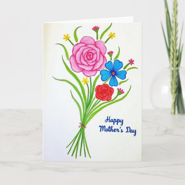 Colorful Mothers Day Flower Card (Front)