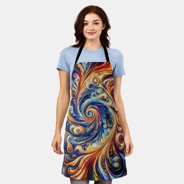 Colorful Motion Abstract Art Apron (Worn)