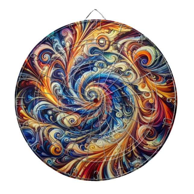 Colorful Motion Abstract Art Dart Board (Front)