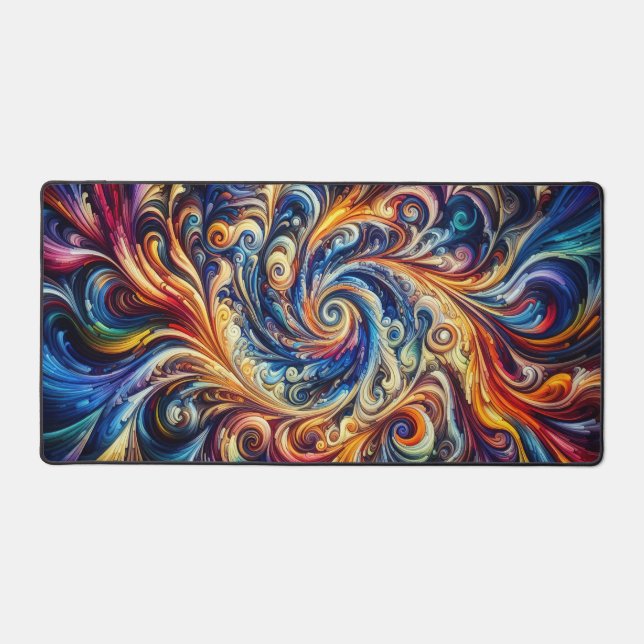 Colorful Motion Abstract Art Desk Mat (Front)
