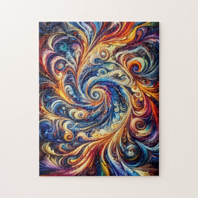 Colorful Motion Abstract Art Jigsaw Puzzle (Vertical)