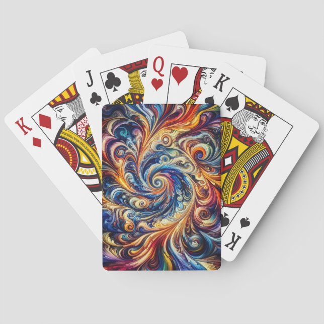 Colorful Motion Abstract Art Poker Cards (Back)