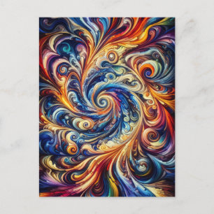 Colorful Motion Abstract Art Postcard