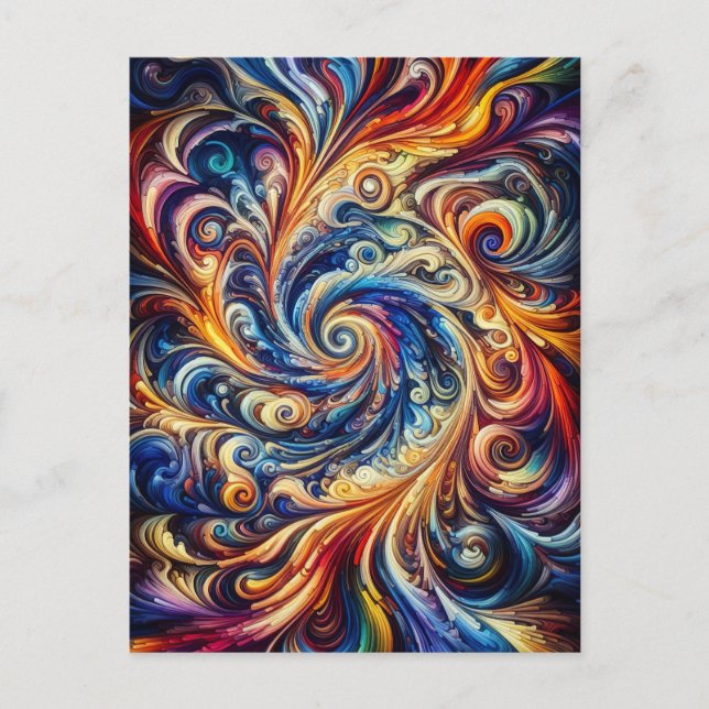 Colorful Motion Abstract Art Postcard (Front)
