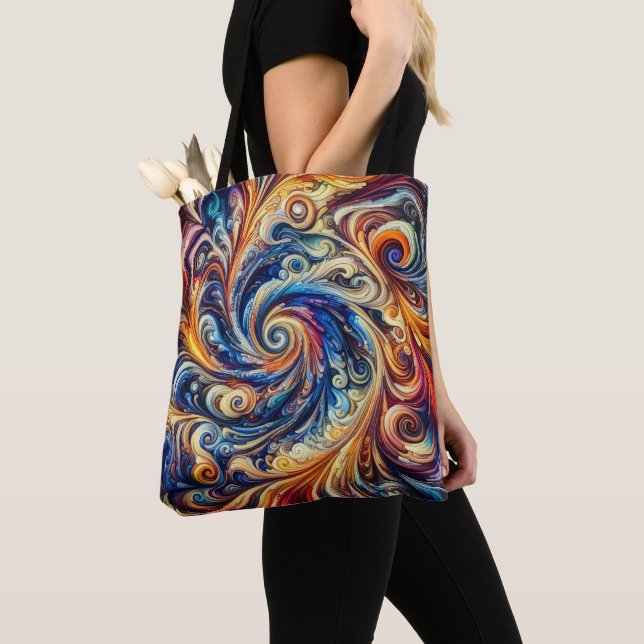 Colorful Motion Abstract Art Tote Bag (Close Up)