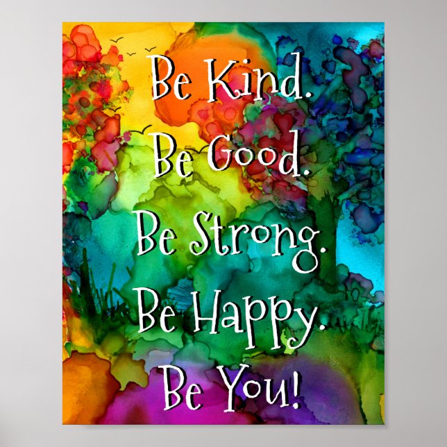Colorful Motivational & Inspirations Words Poster (Front)