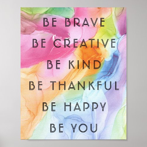 Colorful Motivational  Inspirations Words Poster