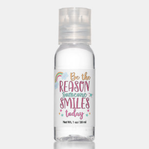 Colorful motivational inspiring with rainbow white hand sanitizer