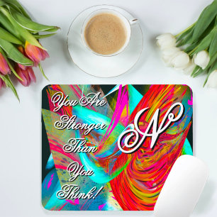 Colorful Motivational Monogram Liquified Abstract Mouse Pad