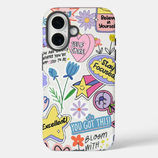 Colorful Motivational Quotes iPhone 16 Case