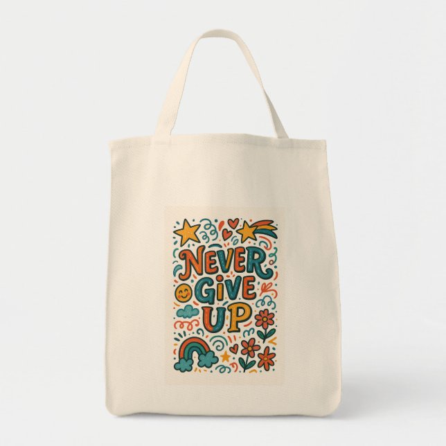 Colorful Motivational Tote Bag (Front)