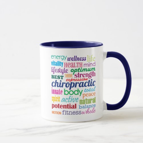Colorful Motivational Word Collage Chiropractic Mug