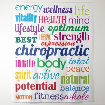 Colorful Motivational Word Collage Chiropractic Tapestry by chiropracticbydesign at Zazzle