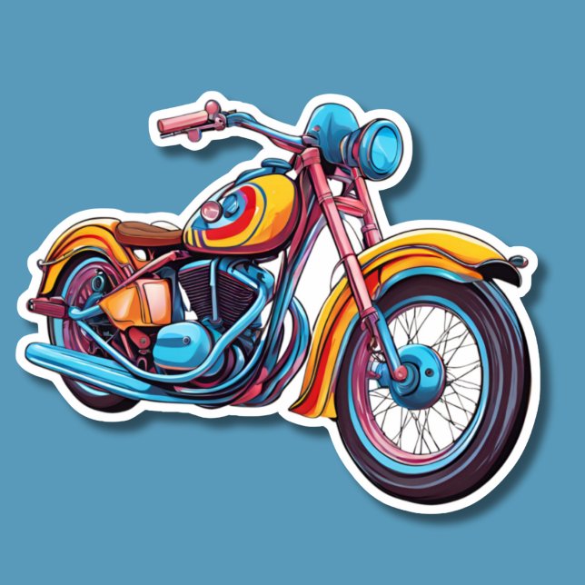 Colorful Motorcycle Waterproof Sticker (Creator Uploaded)