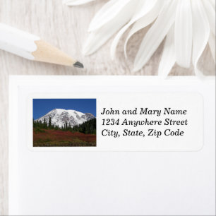 Colorful Mount Rainier Autumn Address Label