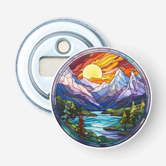 Colorful Mountain Landscape Bottle Opener (Front)