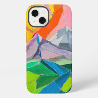 Colorful mountain landscape phone case design