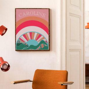Colorful Mountain Landscape Sunset Girls Poster