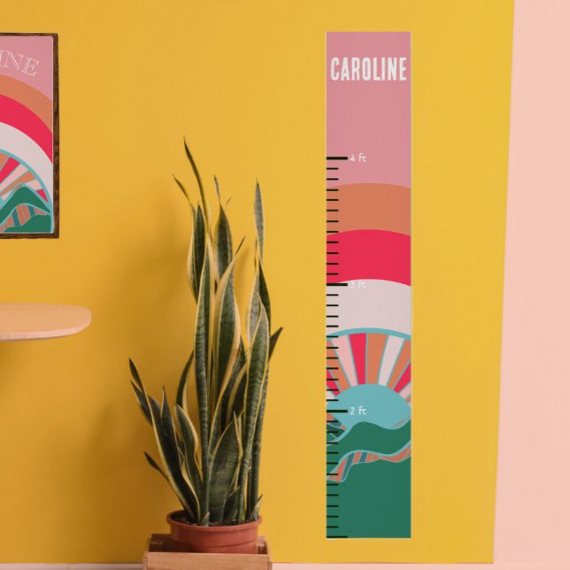 Colorful Mountain Sun Little Girls Growth Chart (Creator Uploaded)