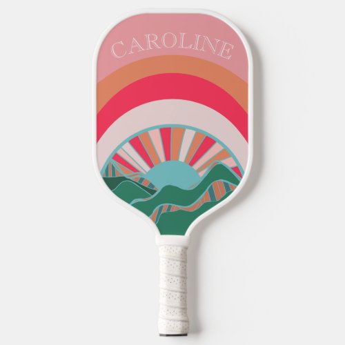 Colorful Mountain Sun Womens Custom Pickleball Paddle