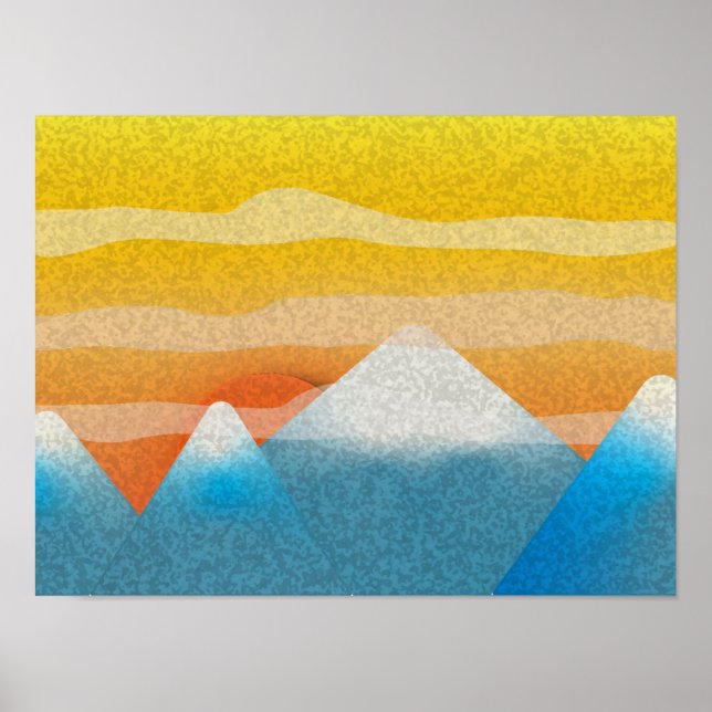 Colorful Mountain Sunset Poster (Front)