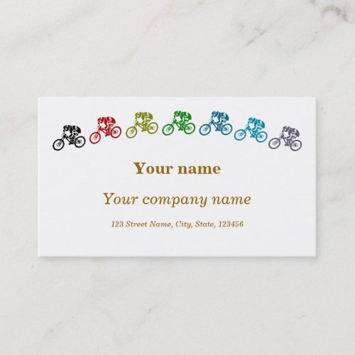Colorful mountainbikes business card template