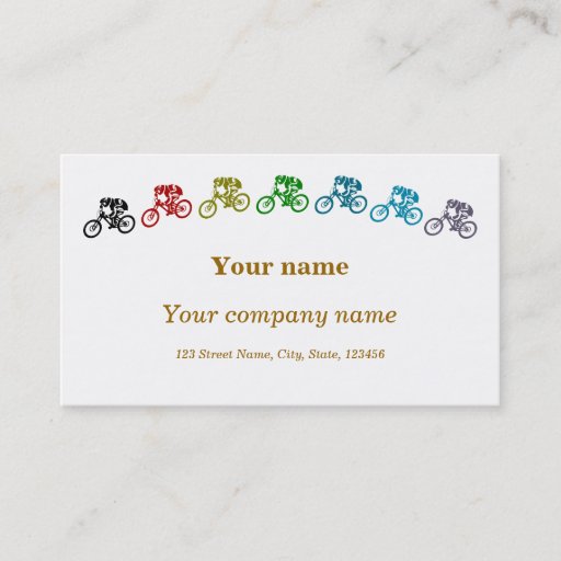 Customizable Colorful mountainbikes business card template
