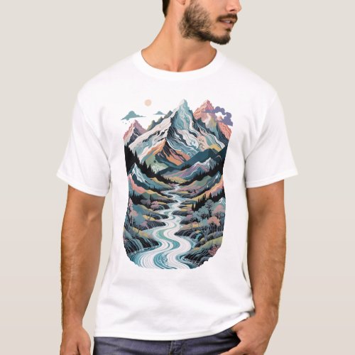 Colorful mountains T_Shirt