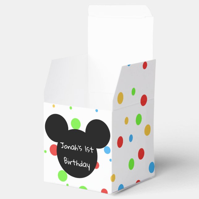 Colorful Mouse Kids Birthday Party Favor Boxes (Opened)