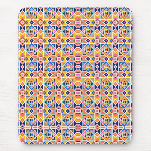 Colorful mouse pad with intricate geometric tile  (Front)