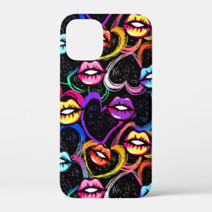 colorful mouth & heart  iPhone 12 mini case