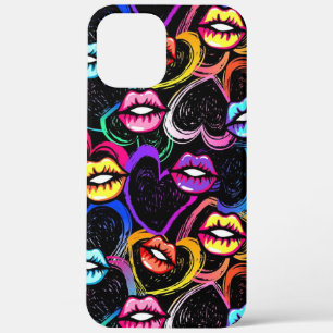 colorful mouth & heart iPhone 12 pro max case