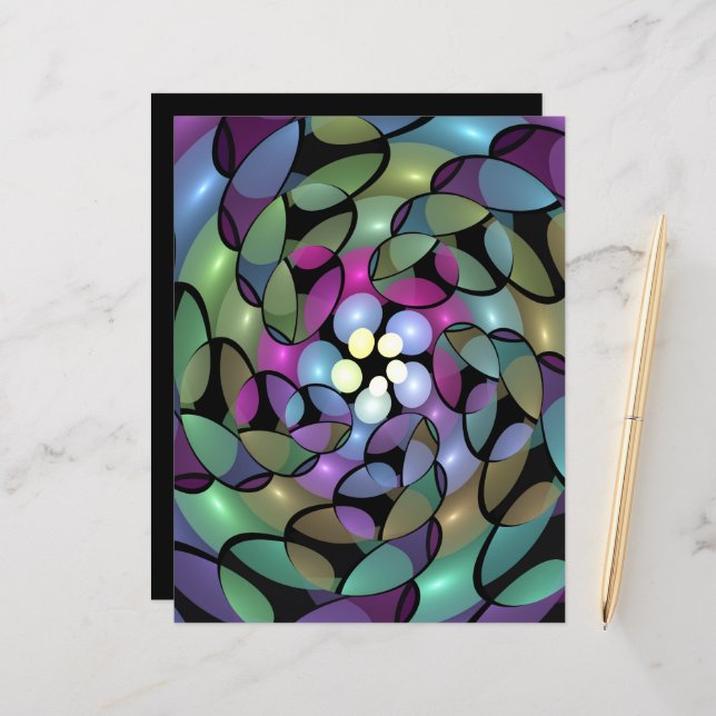 Colorful Movements Abstract Striking Fractal Art (Front/Back In Situ)