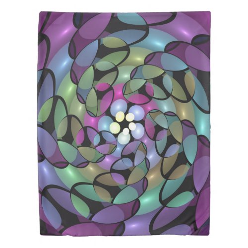 Colorful Movements Abstract Striking Fractal Art Duvet Cover
