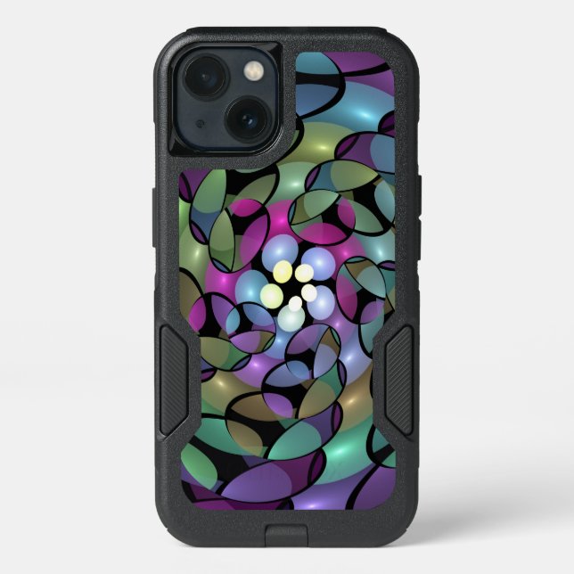 Colorful Movements Abstract Striking Fractal Art Otterbox iPhone Case (Back)