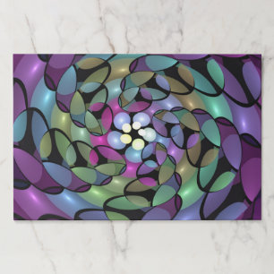 Colorful Movements Abstract Striking Fractal Art Paper Pad