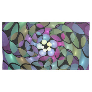 Colorful Movements Abstract Striking Fractal Art Pillow Case