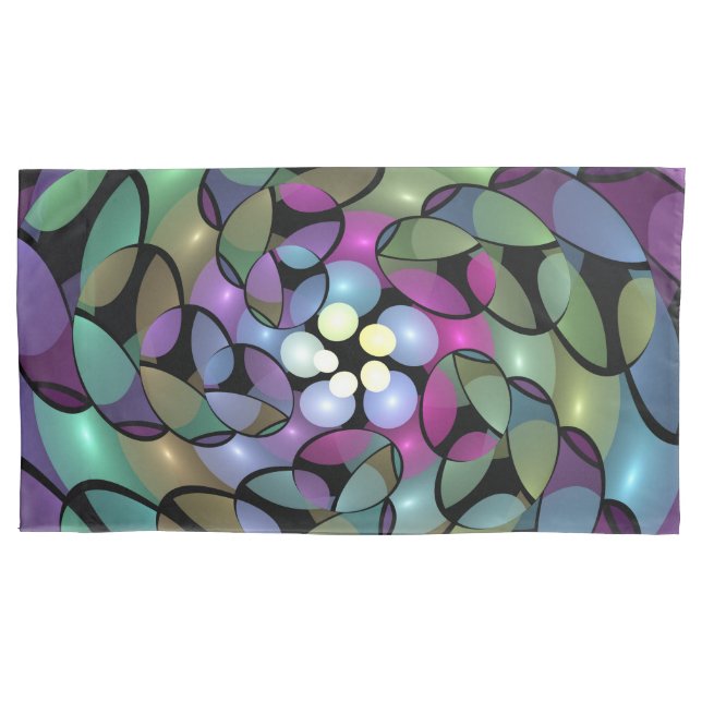 Colorful Movements Abstract Striking Fractal Art Pillow Case (Front)