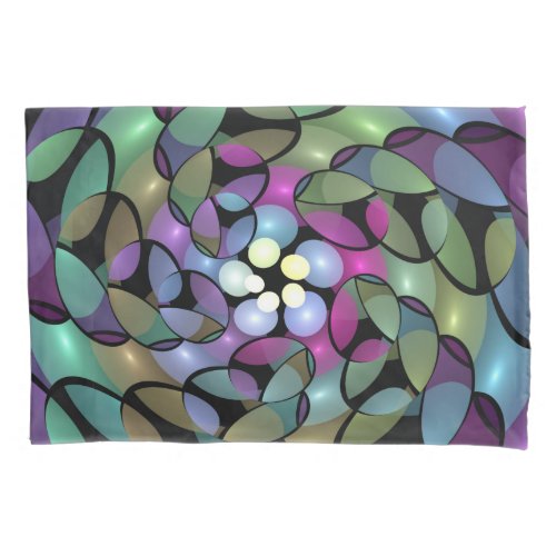 Colorful Movements Abstract Striking Fractal Art Pillow Case