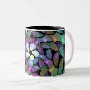 Colorful Movements Abstract Striking Fractal Art Two-Tone Coffee Mug
