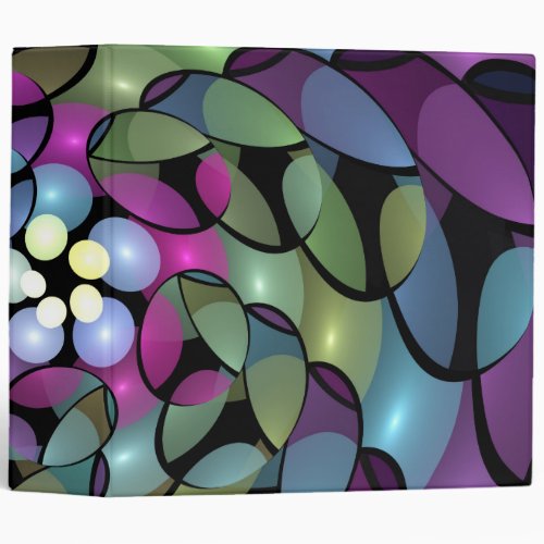 Colorful Movements Abstract Trippy Fractal Art 3 Ring Binder