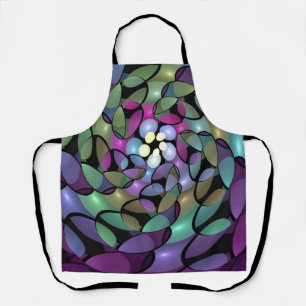 Colorful Movements Abstract Trippy Fractal Art Apron