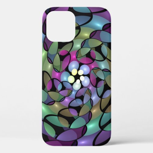 Colorful Movements Abstract Trippy Fractal Art iPhone 12 Case