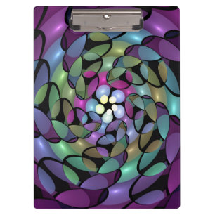 Colorful Movements Abstract Trippy Fractal Art Clipboard